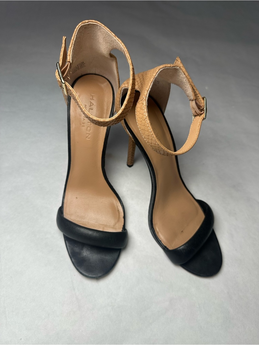 Halston Heritage Minimalist Black Dress Sandals